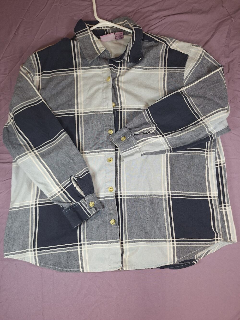 Vintage Premier International Ladies Plus Black & White Plaid Shirt Size 3x